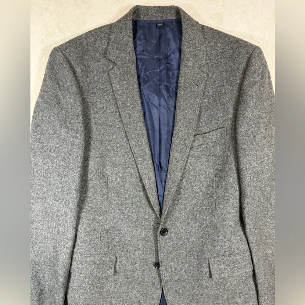 J. Crew 42R Classic Wool Blend Charcoal Gray Blazer Staple Business Coat